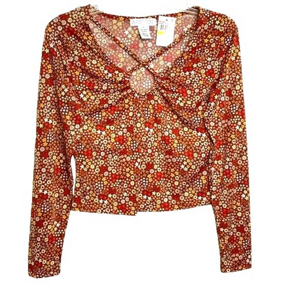 Planet Gold Long Sleeve Boho Top MEDIUM (2323) - Picture 2 of 4